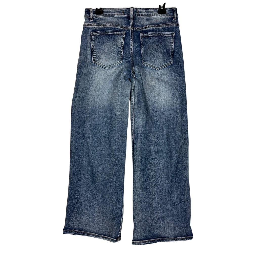 Disclosure Wide Leg Jeans Juniors 9/29 Blue Medium Wash Mid Rise Stretch Denim